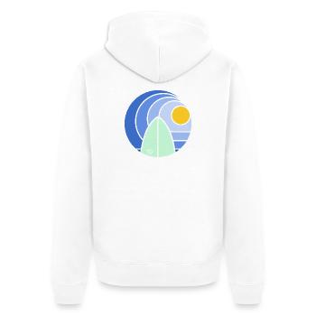 Surf Sundowner III (clean) - Unisex Premium Bio Zip Hoodie - Weiß - Hinten - Thijin (182cm)