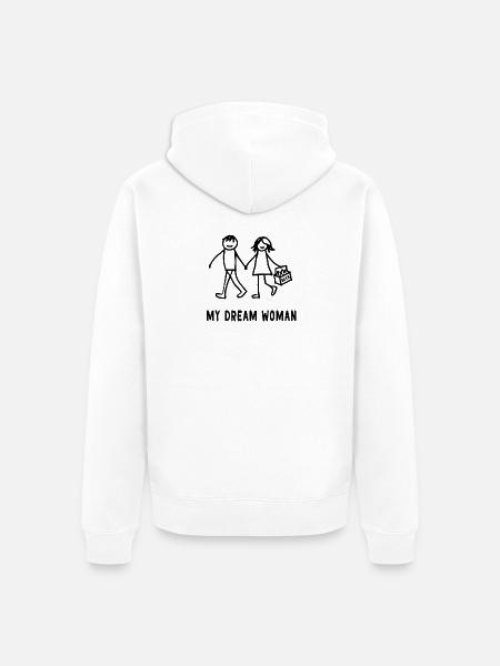 Meine Traumfrau Bier Design - Unisex Premium Bio Zip Hoodie - Weiß
