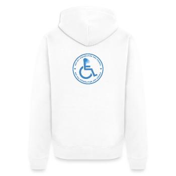 Nicht alle Behinderungen sind sichtbar - Unisex Premium Bio Zip Hoodie - Weiß - Hinten - Thijin (182cm)
