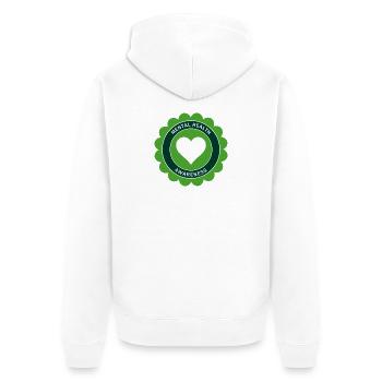 Mental Health Awareness - Unisex Premium Organic Zip Hoodie - white - Back - Thijin (182cm)