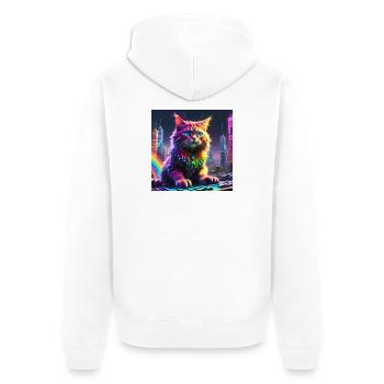 Chat - Veste à capuche bio Premium Unisexe - blanc - Dos - Thijin (182cm)