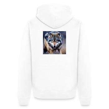 Loup - Veste à capuche bio Premium Unisexe - blanc - Dos - Thijin (182cm)