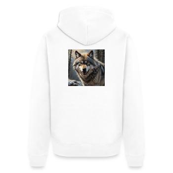 Loup - Veste à capuche bio Premium Unisexe - blanc - Dos - Thijin (182cm)