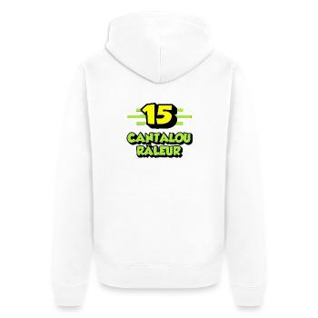 Complaining Cantalou - Unisex Premium Organic Zip Hoodie - white - Back - Thijin (182cm)