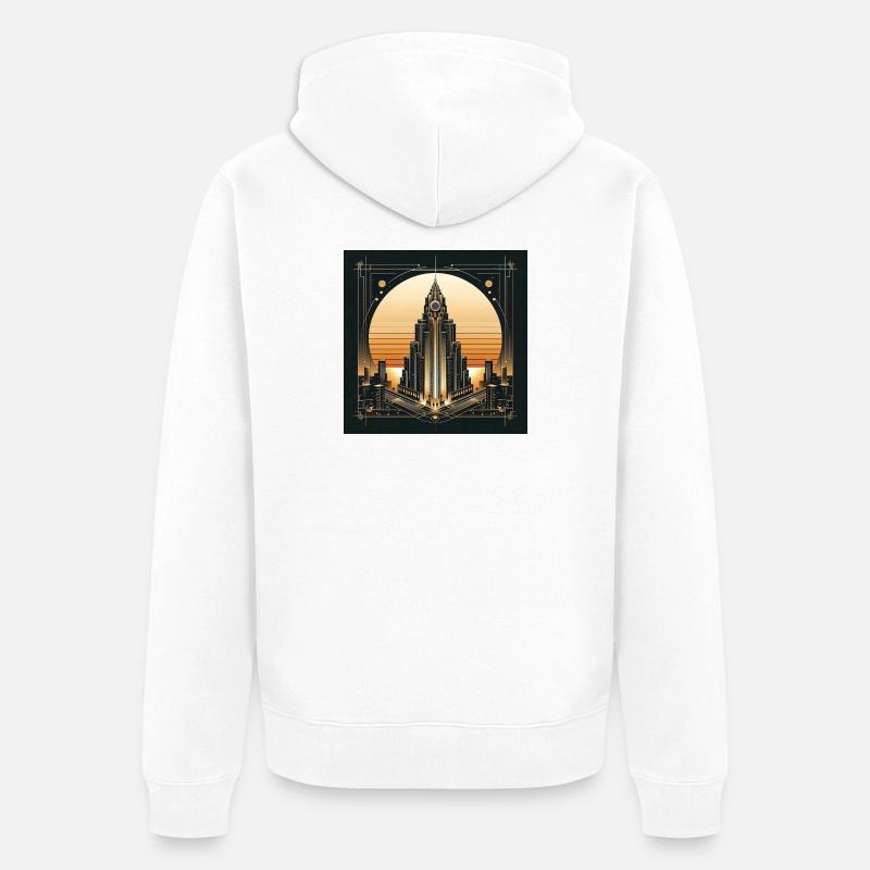 Gratte-ciel 1 - Veste à capuche bio Premium Unisexe - blanc