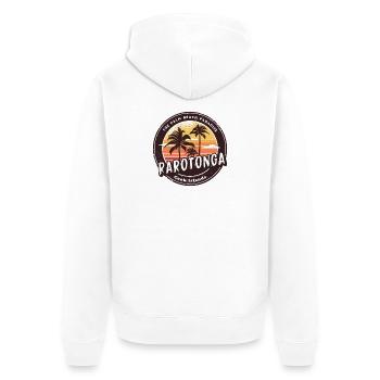 Palmiers vintage des îles Cook de Parotonga - Veste à capuche bio Premium Unisexe - blanc - Dos - Thijin (182cm)