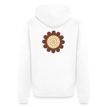 Cute Brown Daisy Flower - Unisex Premium Organic Zip Hoodie - white - Back - Thijin (182cm)
