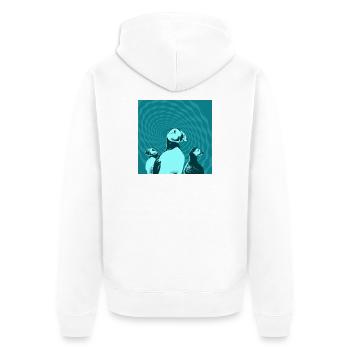 Puffin Gang - Unisex Premium Organic Zip Hoodie - white - Back - Thijin (182cm)