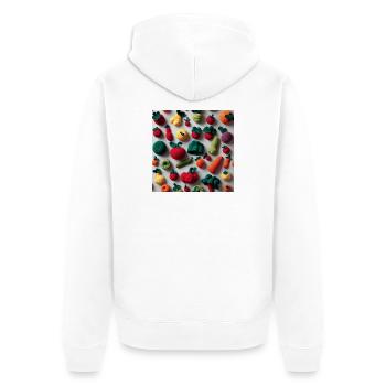 Légumes - Veste à capuche bio Premium Unisexe - blanc - Dos - Thijin (182cm)