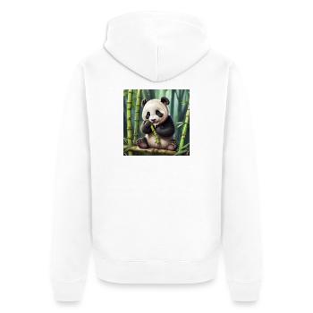 Panda - Veste à capuche bio Premium Unisexe - blanc - Dos - Thijin (182cm)