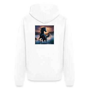 Cheval - Veste à capuche bio Premium Unisexe - blanc - Dos - Thijin (182cm)
