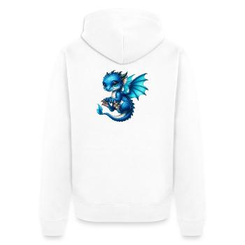 Dragon - Unisex Premium Organic Zip Hoodie - white - Back - Thijin (182cm)