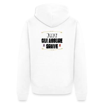 Papy Qui Assure Grave - Veste à capuche bio Premium Unisexe - blanc - Dos - Thijin (182cm)