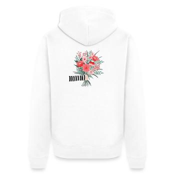 Dites simplement merci - une chère salutation aux fleurs - Veste à capuche bio Premium Unisexe - blanc - Dos - Thijin (182cm)