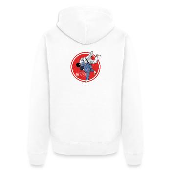Nage-waza Judoka Kämpfer Kampfsport Judo - Unisex Premium Bio Zip Hoodie - Weiß - Hinten - Thijin (182cm)