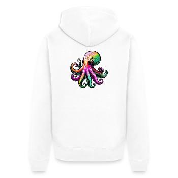 Pieuvre - Veste à capuche bio Premium Unisexe - blanc - Dos - Thijin (182cm)