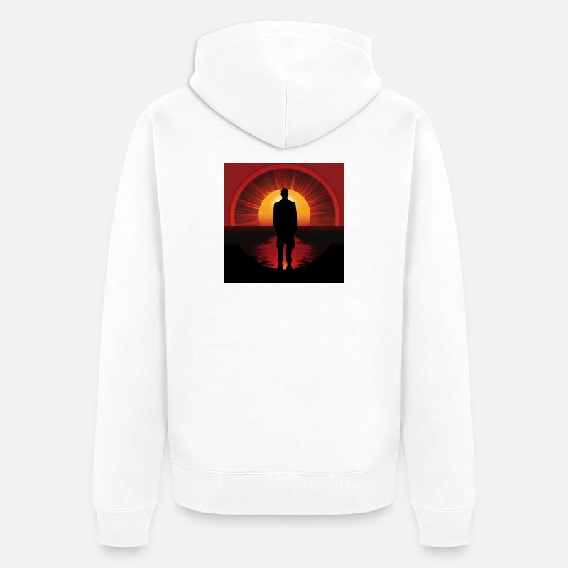 Coucher de soleil Ombre Vagabond - Veste à capuche bio Premium Unisexe - blanc