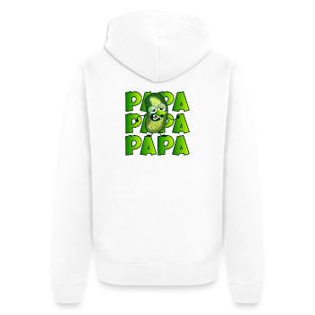 PAPA MÜDE - GURKENSALAT GURKEN GEWÜRZGURKEN - Unisex Premium Bio Zip Hoodie - Weiß - Hinten - Thijin (182cm)