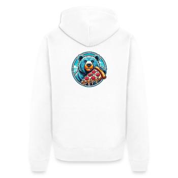 Motif d'ours à pizza - Veste à capuche bio Premium Unisexe - blanc - Dos - Thijin (182cm)