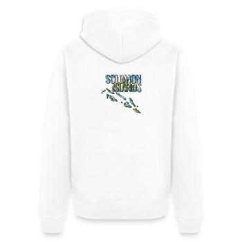Watercolor Map Solomon Islands - Unisex Premium Organic Zip Hoodie - white - Back - Thijin (182cm)