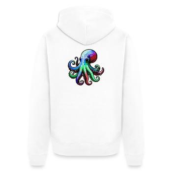 Pieuvre - Veste à capuche bio Premium Unisexe - blanc - Dos - Thijin (182cm)