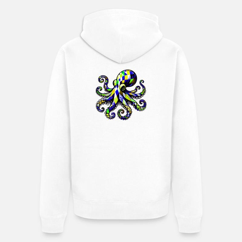 Pieuvre - Veste à capuche bio Premium Unisexe - blanc