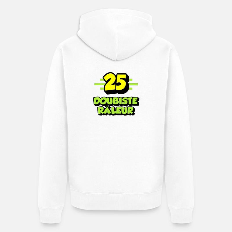 Beschwerdender Dubist - Unisex Premium Bio Zip Hoodie - Weiß