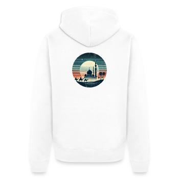 Marrakech mosque city design - Unisex Premium Organic Zip Hoodie - white - Back - Thijin (182cm)