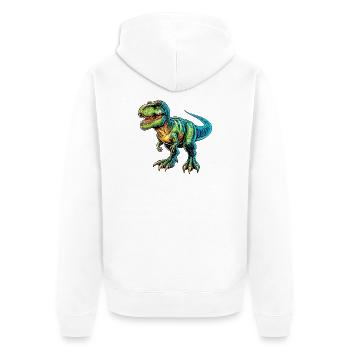 Dinosaur - Unisex Premium Organic Zip Hoodie - white - Back - Thijin (182cm)