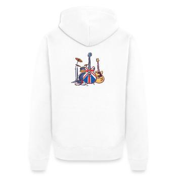 Rock Band Union Guitar Art - Unisex Premium Organic Zip Hoodie - white - Back - Thijin (182cm)