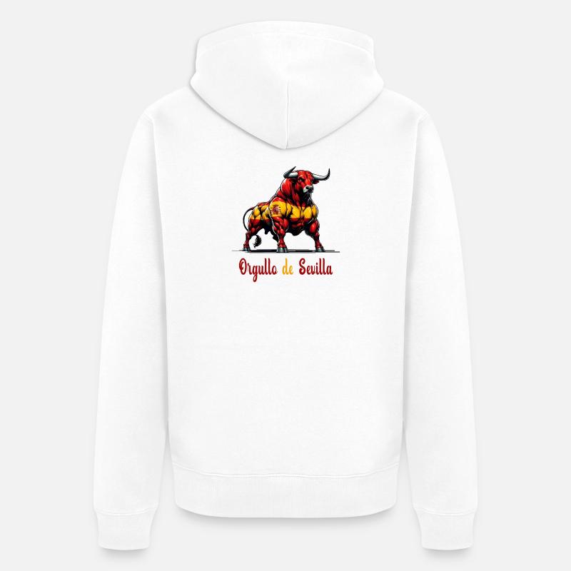 Design du drapeau de la Pride Seville - Veste à capuche bio Premium Unisexe - blanc