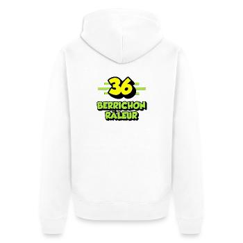 Berrichon râleur - Veste à capuche bio Premium Unisexe - blanc - Dos - Thijin (182cm)