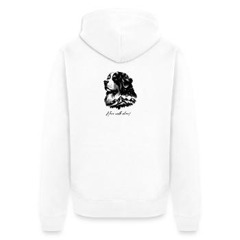 Bouvier bernois - Veste à capuche bio Premium Unisexe - blanc - Dos - Thijin (182cm)