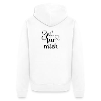 Zeit für mich - Unisex Premium Bio Zip Hoodie - Weiß - Hinten - Thijin (182cm)