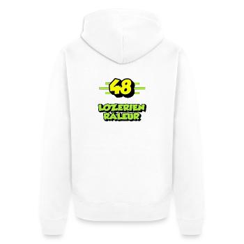 Lozérien râleur - Veste à capuche bio Premium Unisexe - blanc - Dos - Thijin (182cm)
