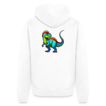 Dinosaur - Unisex Premium Organic Zip Hoodie - white - Back - Thijin (182cm)
