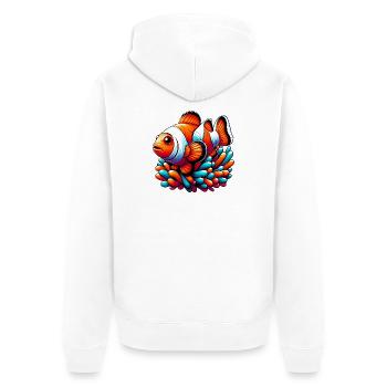 Poisson-clown - Veste à capuche bio Premium Unisexe - blanc - Dos - Thijin (182cm)