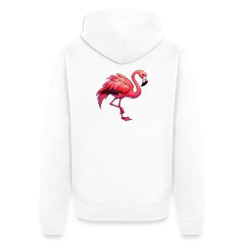 Flamant - Veste à capuche bio Premium Unisexe - blanc - Dos - Thijin (182cm)