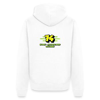 Beschwerde aus Haut-Savoyen - Unisex Premium Bio Zip Hoodie - Weiß - Hinten - Thijin (182cm)