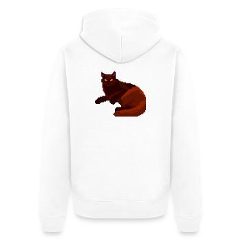 Art Pixel du Chat Nuit Rouge - Veste à capuche bio Premium Unisexe - blanc - Dos - Thijin (182cm)