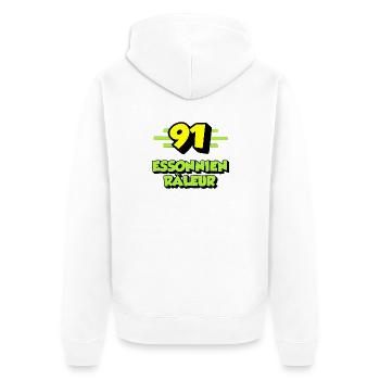 Sich beschweren Essonne - Unisex Premium Bio Zip Hoodie - Weiß - Hinten - Thijin (182cm)