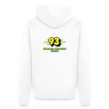 Klagender dionysischer Sequano - Unisex Premium Bio Zip Hoodie - Weiß - Hinten - Thijin (182cm)