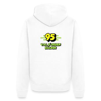 Val d'oisien grumbler - Unisex Premium Bio Zip Hoodie - Weiß - Hinten - Thijin (182cm)