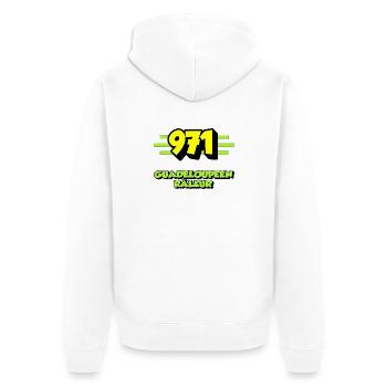 Nörgler aus Guadeloupe - Unisex Premium Bio Zip Hoodie - Weiß - Hinten - Thijin (182cm)