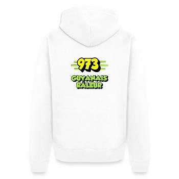 Complaining Guyanese - Unisex Premium Organic Zip Hoodie - white - Back - Thijin (182cm)