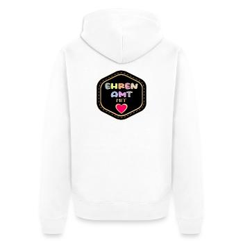 DANKE EHRENAMT HERZ - Unisex Premium Bio Zip Hoodie - Weiß - Hinten - Thijin (182cm)