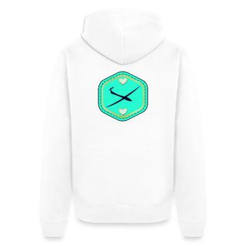 PILOT GLIDING - AIR SPORTS - Unisex Premium Organic Zip Hoodie - white - Back - Thijin (182cm)