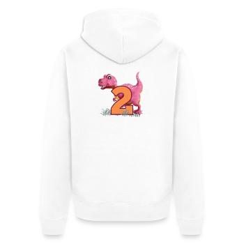 N°2 Dino - Veste à capuche bio Premium Unisexe - blanc - Dos - Thijin (182cm)