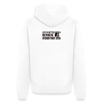 Bouvier bernois - Veste à capuche bio Premium Unisexe - blanc - Dos - Thijin (182cm)