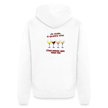 Quatre vins - Veste à capuche bio Premium Unisexe - blanc - Dos - Thijin (182cm)
